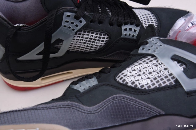 Kicked Out Shoe Store Jordan Bred White Air x Off Retro 4 CV9388-001 0710